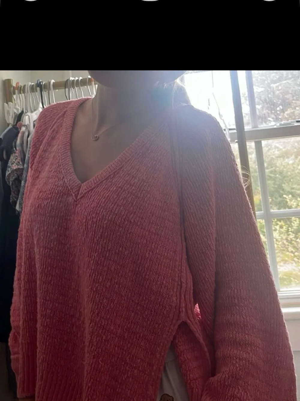 Free People Dusty Rose V-Neck Sweater